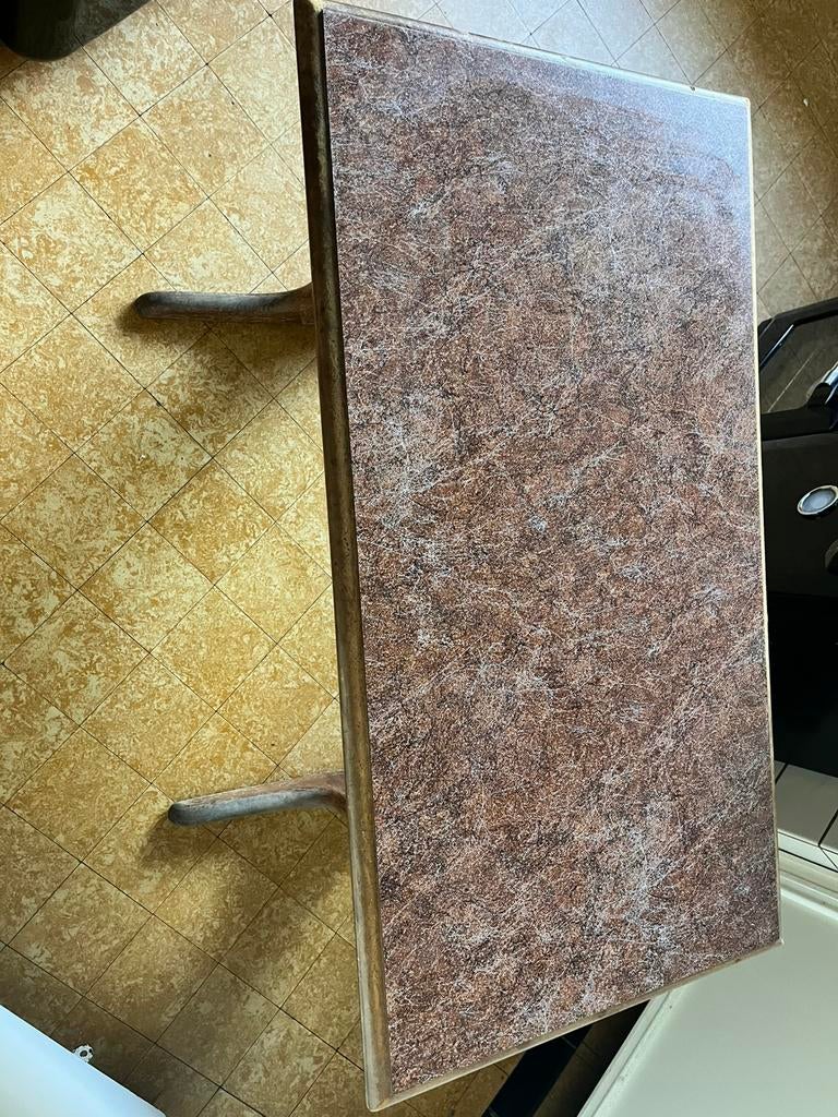 Oude café tafel, Enlèvement, Utilisé, 75 cm ou plus, Rectangulaire