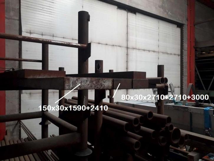 Metalen divers Plat 80x30 : 2 stuks 2.71 m en 1 stuk 1.4 m, Doe-het-zelf en Bouw, IJzerwaren en Bevestigingsmiddelen, Nieuw, Ophalen