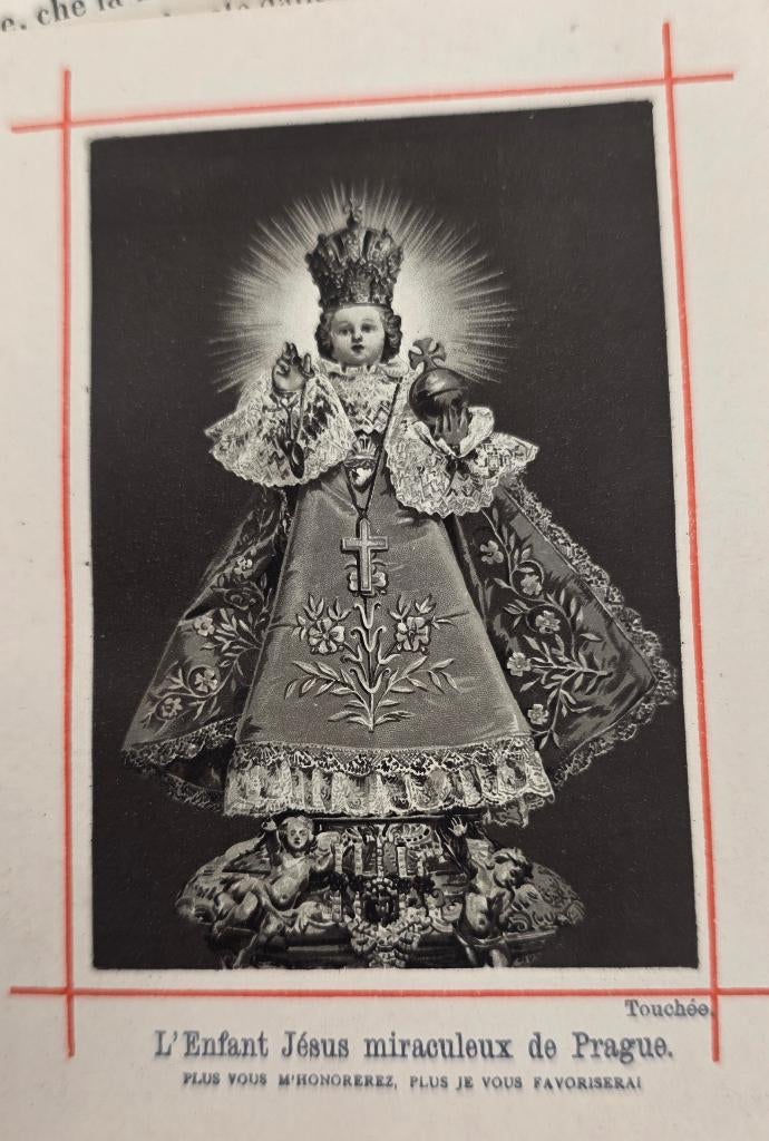 1885+vrome beeld+Canivet+Jezus van Praag+Lithografie, Verzamelen, Ophalen of Verzenden, Bidprentje