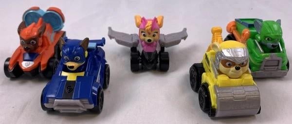 Paw Patrol Mighty Movie Pup Squad Racers 5-delig Set auto's, Verzenden, Zo goed als nieuw