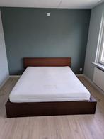 Malm bed, 160, met 2 auping spiralen van 80 cm, met matras, Huis en Inrichting, Slaapkamer | Bedden, Ophalen, Bruin, Tweepersoons
