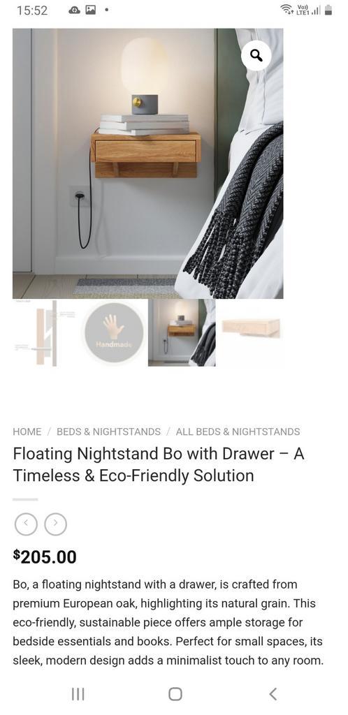 2 zwevende nachtkastjes NIEUW (helft van de prijs), Maison & Meubles, Chambre à coucher | Tables de chevet, Enlèvement