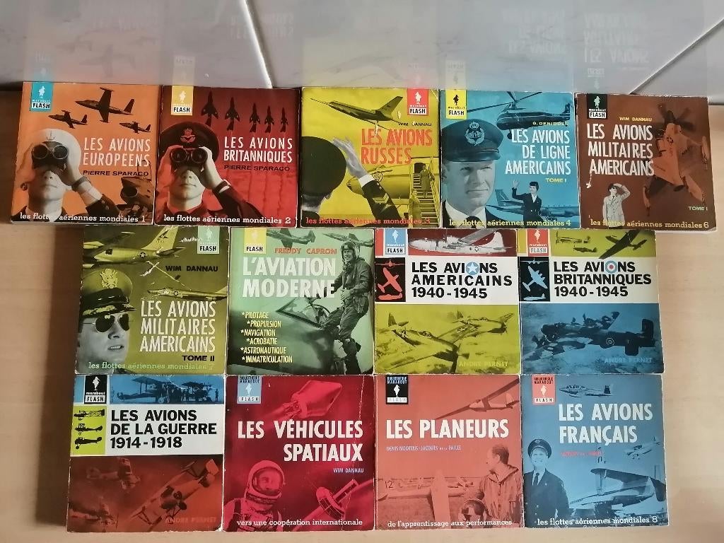 Lot 13 mini livres Marabout FLASH Aviation civile militaire, Livres, Enlèvement ou Envoi, Avion