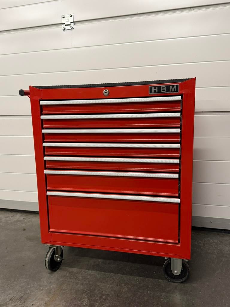 HBM gevulde gereedschapswagen, Bricolage & Construction, Boîtes à outils, Enlèvement, Comme neuf