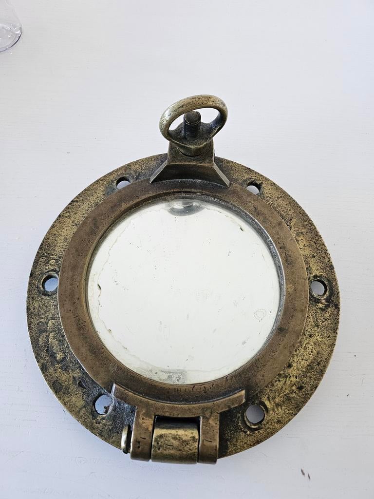 Miroir à hublot antique : laiton, Collections, Marine, Enlèvement