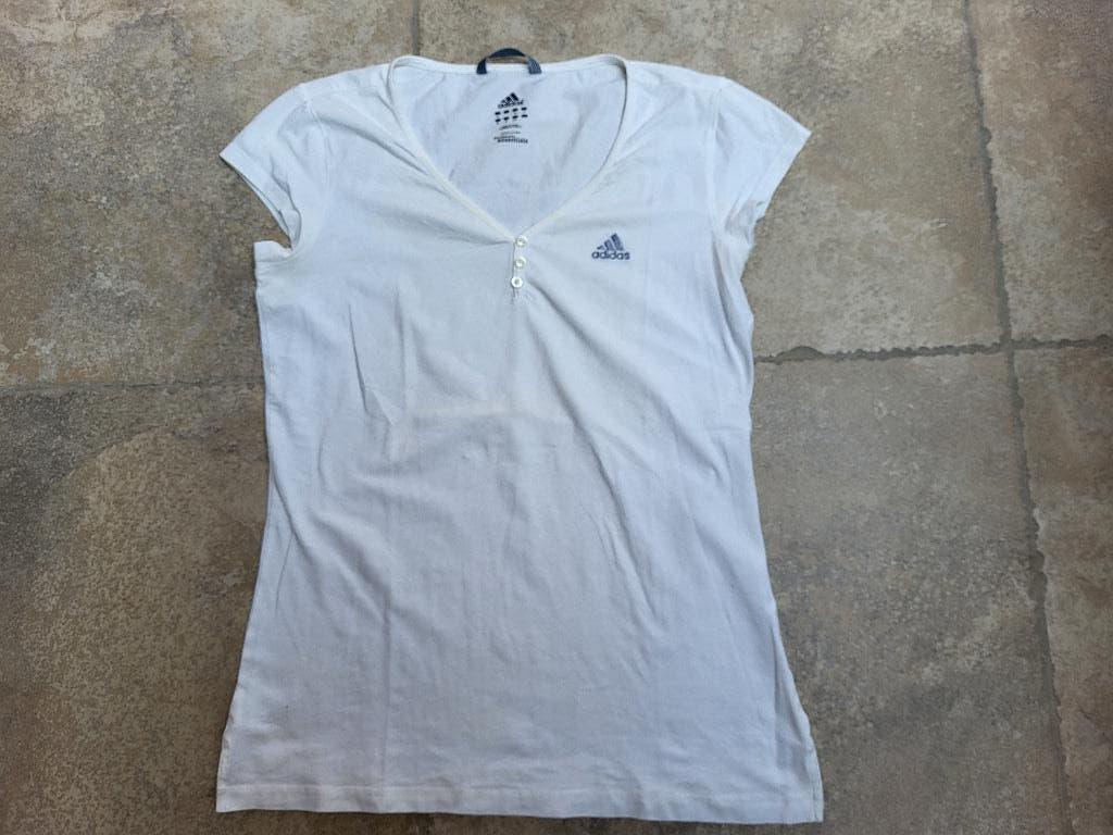 Merk Adidas : sportshirt mt Large (zie foto's), Kleding | Dames, Sportkleding, Adidas, Wit, Maat 42/44 (L), Ophalen of Verzenden