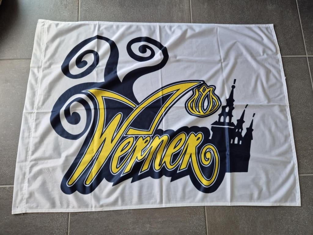 Carnaval Aalst vlag kandidaat prins Werner 2014, Diversen, Vlaggen en Wimpels, Ophalen of Verzenden