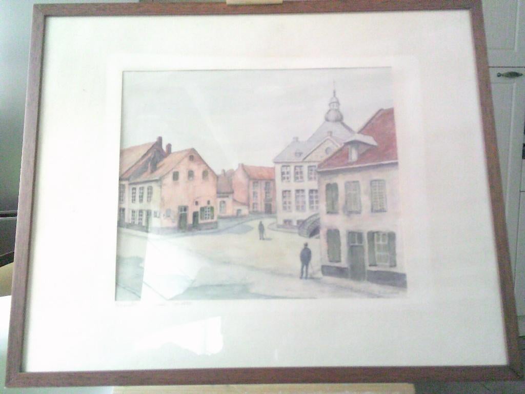 aqaurelle stadhuis hasselt 1890 E Nicolai, Ophalen