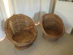 2 rotanstoelen zetels in rotan lage tuinstoel bambou rotan, Tuin en Terras, Ophalen, Rotan