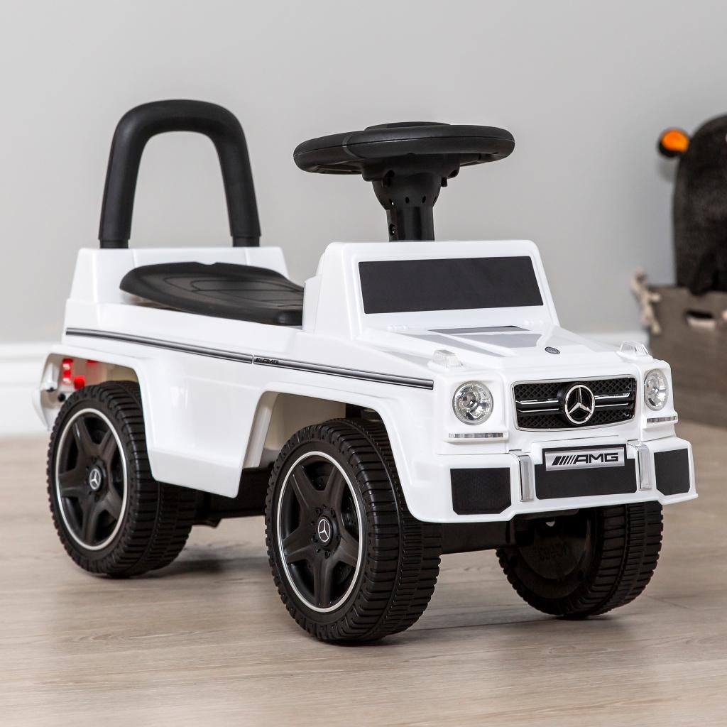 Mercedes G63 AMG loopauto Wit met USB en AUX input NIEUW, Kinderen en Baby's, Speelgoed | Babyspeelgoed, Nieuw, Met geluid, Met wieltjes