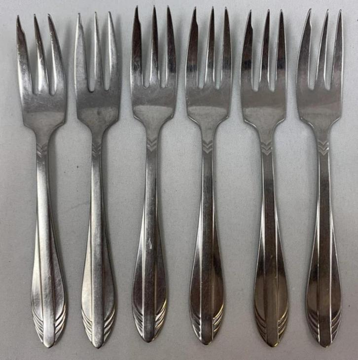 Gero Zilmeta 581 visgraat 6 stuks gebaksvorken 11,5cm bestek, Huis en Inrichting, Keuken | Bestek, Zo goed als nieuw, Verzenden