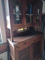 Vitrinekast eik met glasraam, 100 à 150 cm, Utilisé, Chêne, Avec tiroir(s)