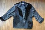 Authentieke lederen jas uit de eighties, Jutta Covian, Kleding | Dames, Jasjes, Kostuums en Pakken, Zwart, Maat 42/44 (L), Ophalen of Verzenden