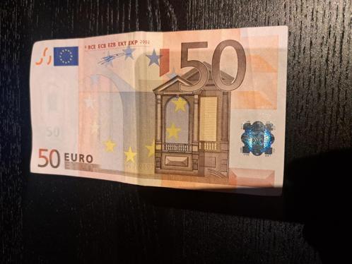 2002 Belgique 50 euros 1ère série Duisenberg code impr. T001, Timbres & Monnaies, Billets de banque | Europe | Euros, Billets en vrac