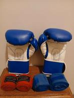 Gants de boxe Everlast - bleus + 2 sets de bandages, Enlèvement ou Envoi, Utilisé, Gants de boxe