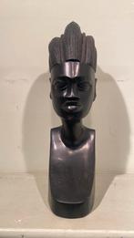 Afrikaanse vrouwenhoofd in ebbenhout, Antiek en Kunst, Kunst | Beelden en Houtsnijwerken, Ophalen