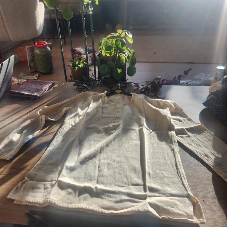 Exclusief handgeweven 100% zijden hemd – Draagbare kunst, Kleding | Heren, Overhemden, Nieuw, Halswijdte 39/40 (M), Wit, Ophalen of Verzenden