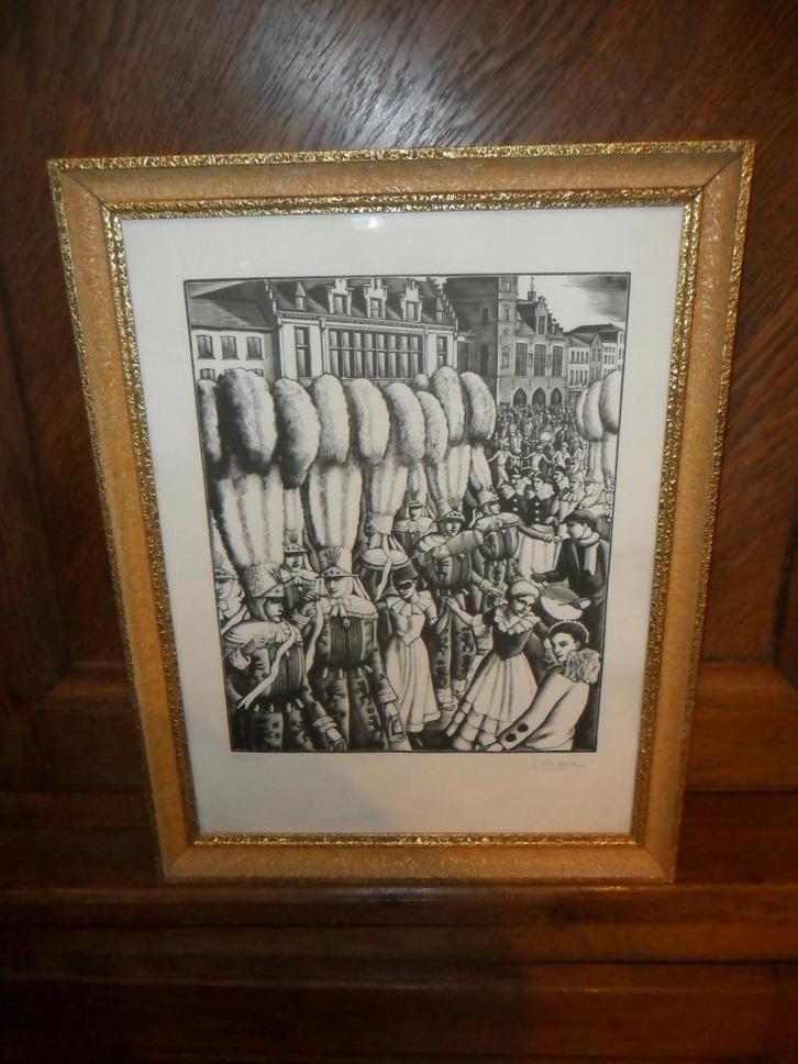 Lithografie van Jean Winance (Ettelbruck,1911 Doornik,1999), Antiek en Kunst, Kunst | Litho's en Zeefdrukken, Ophalen of Verzenden