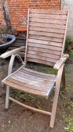 Houten inklapbare, verstelbare tuinstoelen (6st), Jardin & Terrasse, Chaises de jardin, Enlèvement, Utilisé, Bois, Ajustable