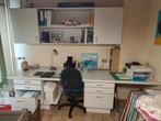 Grote, witte bureau met bovenkast, Ophalen, Zo goed als nieuw, Bureau