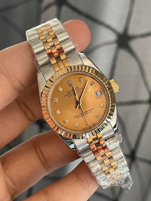 Rolex datejust goud zilver 31mm, Handtassen en Accessoires, Horloges | Dames, Nieuw, Polshorloge, Overige merken, Goud, Staal