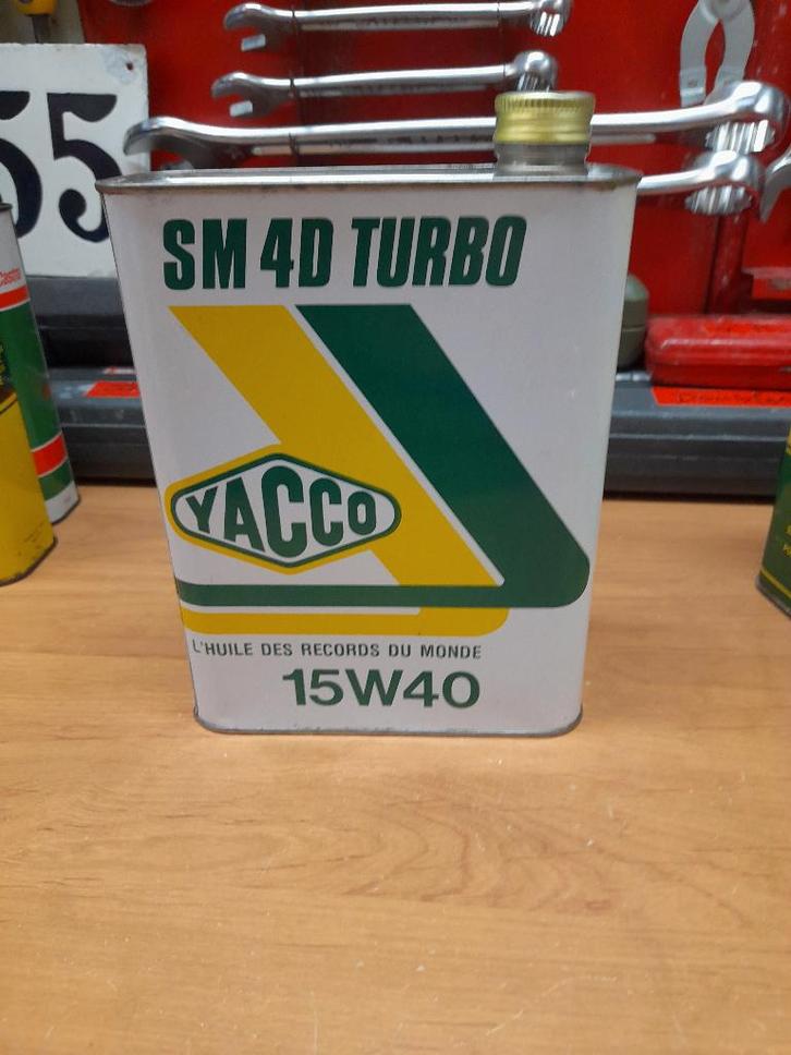 ancien bidon huile vide yacco sm 4d turbo 15w40, Collections, Marques & Objets publicitaires, Utilisé, Autres types, Envoi
