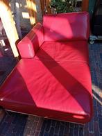 Zetel, longchair in rood leder, Ophalen, Gebruikt
