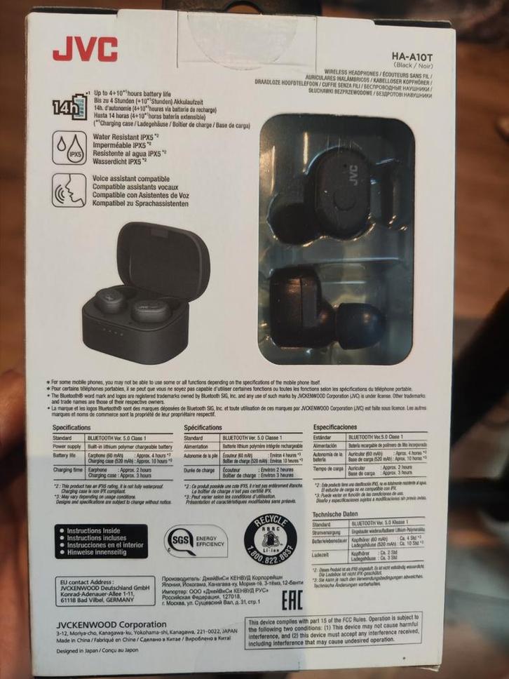 JVC HA-A10T, TV, Hi-fi & Vidéo, Casques audio, Neuf, Autres marques, Sans fil, Bluetooth, Enlèvement