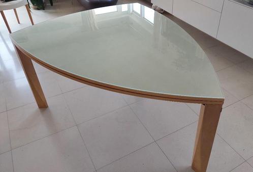 Uitschuifbare driehoekige eettafel 180 x 120/220 cm, Huis en Inrichting, Tafels | Eettafels, Gebruikt, 100 tot 150 cm, 150 tot 200 cm