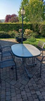 Table de jardin pliable avec 4 chaises avec coussin assorti, Jardin & Terrasse, Tables de jardin, Comme neuf, Enlèvement