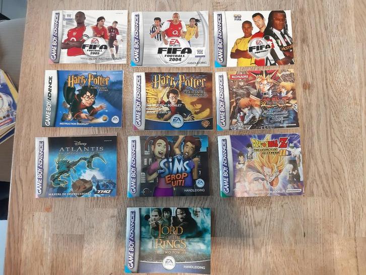 Manuals voor gameboy advance games, Games en Spelcomputers, Games | Nintendo Game Boy, Zo goed als nieuw, Ophalen of Verzenden