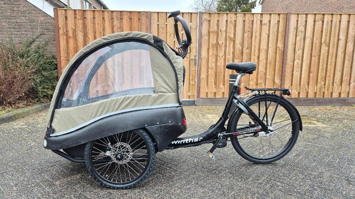 bakfiets Winther Kangaroo de Luxe elektrisch, Vélos & Vélomoteurs, Vélos | Vélos avec bac, Utilisé, Autres marques, 2 enfants