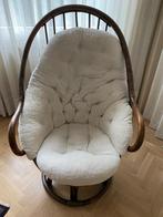 Fauteuil Rotin vintage année 50, Moins de 75 cm, Tissus, Enlèvement, Utilisé