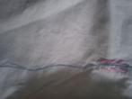 Drap brodés ancien en coton, Ophalen of Verzenden, Tweepersoons, Wit
