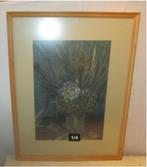 Prachtige Geschilderd Aquarel 'Bloemen in Ketel' - Maes, Antiek en Kunst, Kunst | Schilderijen | Klassiek, Ophalen of Verzenden