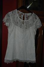 Top Blouse"Vila" en dentelle blanc cassé Taille S comme NEUF, Comme neuf, Vila, Manches courtes, Taille 36 (S)