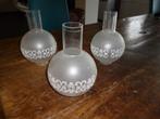 3 abat-jour en verre bobèches lampe éclairage vintage, Utilisé, Enlèvement ou Envoi