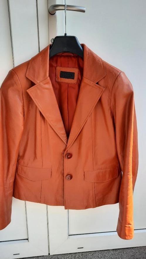 lederen vest cognac, Vêtements | Femmes, Vestes & Costumes, Comme neuf, Manteau, Taille 38/40 (M), Orange, Enlèvement ou Envoi