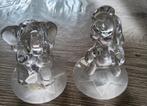 2 mooie glazen beeldjes olifant en hond samen appart 6 euro, Antiquités & Art, Antiquités | Verre & Cristal, Enlèvement