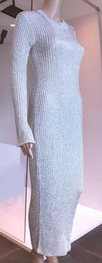 Lange jurk zilver ribgebreid H&M XS, Overige kleuren, Verzenden, Nieuw, Maat 34 (XS) of kleiner