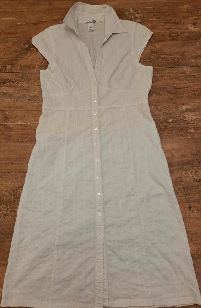 Jurk, Kleding | Dames, Jurken, Gedragen, Maat 42/44 (L), Wit, Onder de knie, Ophalen of Verzenden