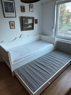Eenpersoonsbed met uitschuifbaar logeerbed, Ophalen, 90 cm, Eenpersoons, Wit