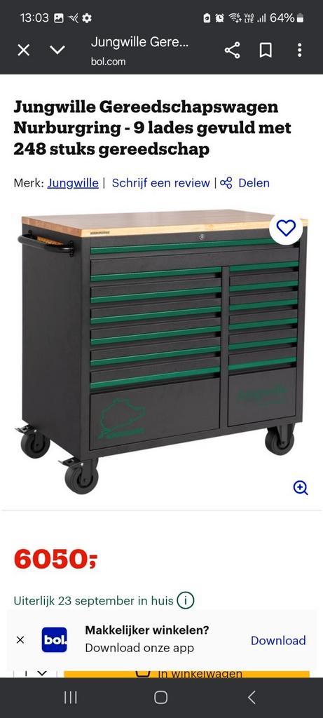 Jungwille xxl gereedschapswagen, jungwille hogedrukreiniger!, Doe-het-zelf en Bouw, Gereedschapskisten, Nieuw, Ophalen