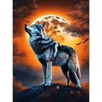 Diamond Painting wolf 50x40cm (vierkant steentjes), Verzenden, Nieuw, Knutselwerk