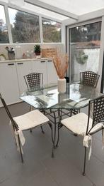 Set van 4 stoelen met tafel, Tuin en Terras, Tuinsets en Loungesets, Gebruikt, Eettafel, Ophalen of Verzenden, Loungeset