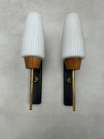 Vintage wandlampen, amplieken (koppel, 2 st), Huis en Inrichting, Lampen | Wandlampen, Ophalen of Verzenden, Gebruikt, Glas, Vintage