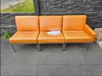 Cogniac bruin Lederen zetels 3 stuks, Huis en Inrichting, Ophalen of Verzenden, Gebruikt, Rechthoekig, Leer