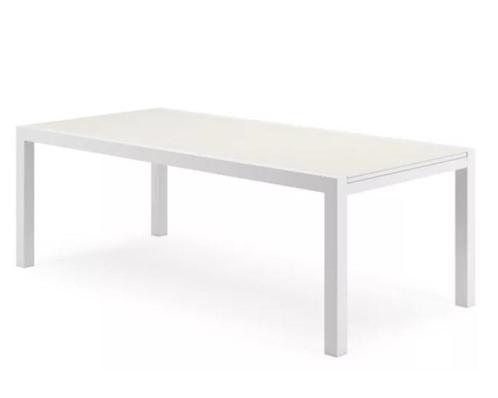Bristol tuintafel rechthoekig uitschuifbaar wit metaal, Tuin en Terras, Tuintafels, Gebruikt, Rechthoekig, Metaal, Ophalen of Verzenden