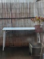 A donner : Table blanche de jardin, 120cm*60cm, Ophalen, Gebruikt