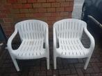 2 tuinstoelen, Tuin en Terras, Ophalen, Gebruikt, Kunststof, Stapelbaar
